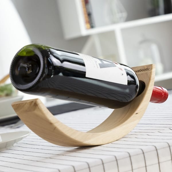 Schwebender Holz Weinflaschenhalter - Einzigartiges Design für