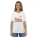 "guter wein. gute laune." t-shirt in kooperation mit orange & natural wines – genussvoll stilvoll online kaufen bei shomugo gmbh