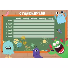 "monster" - printable timetable for preschool & elementary school online kaufen bei ronny kühn