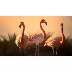 digitaler download: drei flamingos beim sonnenaufgang – perfekt für wohn- und arbeitsräume! online kaufen bei ronny kühn