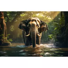 digitaler download: majestätischer elefant im sonnenlicht des thailändischen regenwalds online kaufen bei ronny kühn