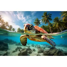 digitaler download: schildkröte im meer - palmen & meeresboden im detail online kaufen bei ronny kühn