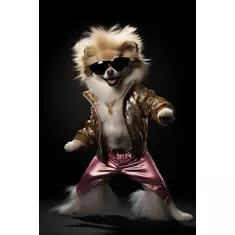 digitaler download: stylischer hund auf zwei beinen mit outfit, goldkette & sonnenbrille online kaufen bei ronny kühn