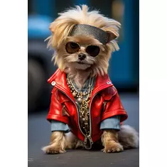 digitaler download: cooler, berühmter hund in lederjacke, t-shirt & goldkette online kaufen bei ronny kühn