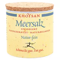 khoysan premium meersalz - 200g natur fein, in edler dose mit korkdeckel online kaufen bei austriavital