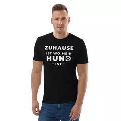 ORGANIC MEN T-SHIRT "ZUHAUSE IST WO MEIN HUND IST"