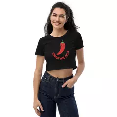 ORGANIC COTTON BELLY TOP "HOT LIKE CHILI"