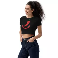 ORGANIC COTTON BELLY TOP "HOT LIKE CHILI"