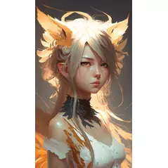 MIDJOURNEY PROMPT: COSPLAY FOX GIRL BY WLOP AND GUWEIZ