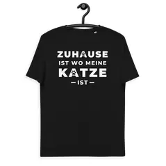 ORGANIC MEN T-SHIRT "ZUHAUSE IST WO MEINE KATZE IST" via SHOMUGO - Dein Brand Store im Online Marktplatz
