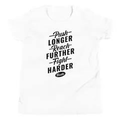 t-shirt "motivation": push longer, reach further, fight harder online kaufen bei alle anbieter