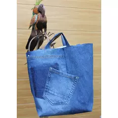 denim chic: our stylish upcycling masterpiece - the upcycled denim bag with character online kaufen bei ankrela "andrea's kreativ laden"