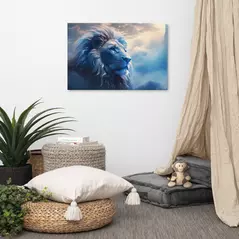 löwe in wolken, bild auf leinwand (61x91x3,8cm) - fertig zum aufhängen online kaufen bei shomugo gmbh