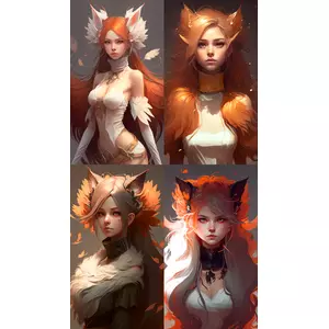 MIDJOURNEY PROMPT: COSPLAY FOX GIRL BY WLOP AND GUWEIZ