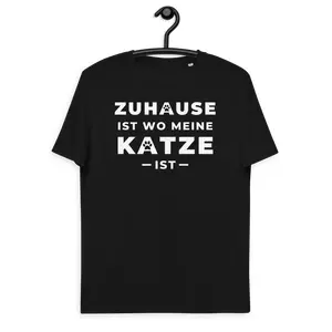 ORGANIC MEN T-SHIRT "ZUHAUSE IST WO MEINE KATZE IST" via SHOMUGO - Dein Brand Store im Online Marktplatz