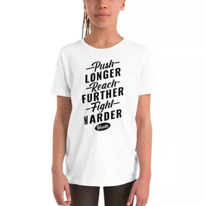 t-shirt "motivation": push longer, reach further, fight harder online kaufen bei shomugo gmbh