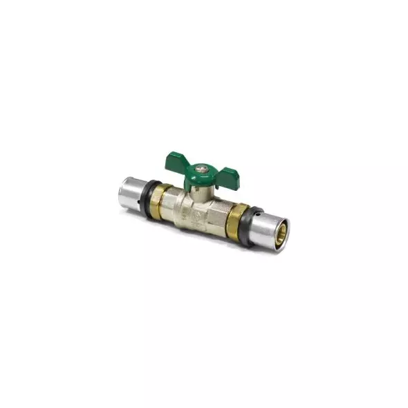 IS PRESS BALL VALVE WITH BUTTERFLY HANDLE GREEN 40 X 3,5 MM