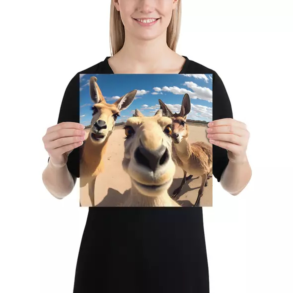 Poster Känguru Selfie