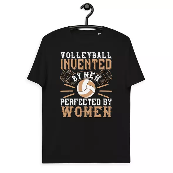 t-shirt "volleyball": volleyball, invented by men, perfected by women [clone] online kaufen bei shomugo gmbh