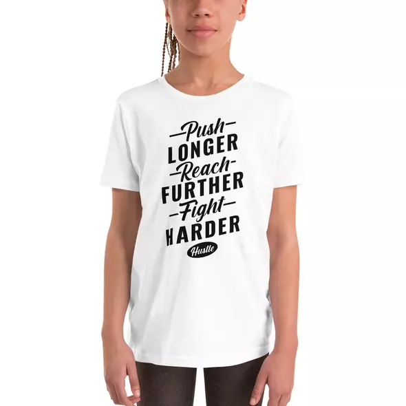 t-shirt "motivation": push longer, reach further, fight harder online kaufen bei shomugo gmbh
