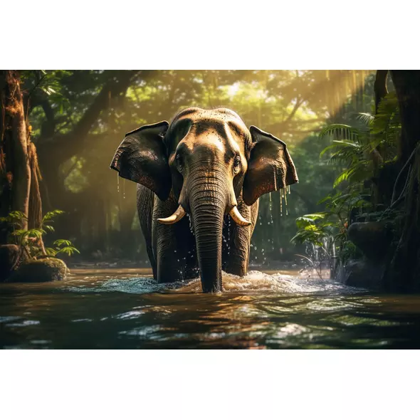 digitaler download: majestätischer elefant im sonnenlicht des thailändischen regenwalds online kaufen bei ronny kühn