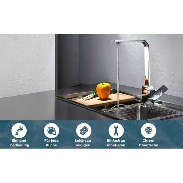 premium edelstahl küchenarmatur - 360° schwenkbar, einhandmischer, hochdruck online kaufen bei veldenmarkt